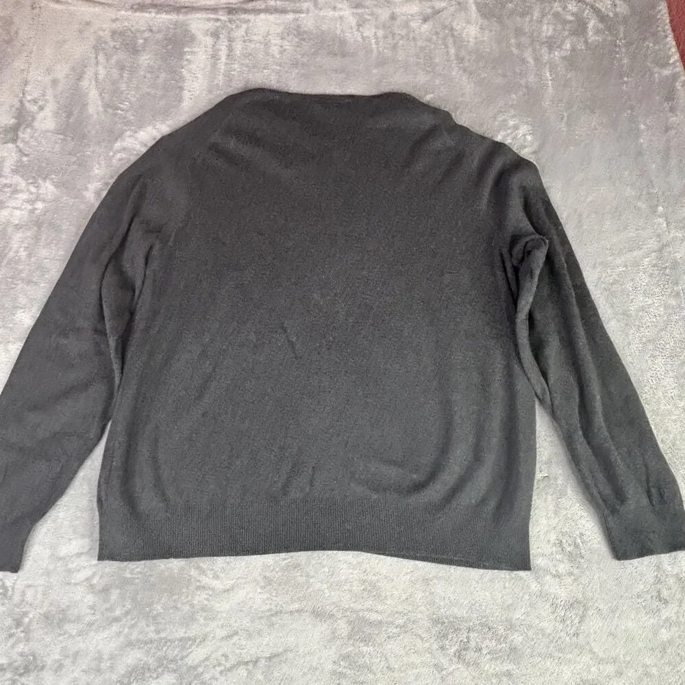 Polo Ralph Lauren Sweater Mens 2XL Gray‎ V Neck Pima Cotton Pullover Pony